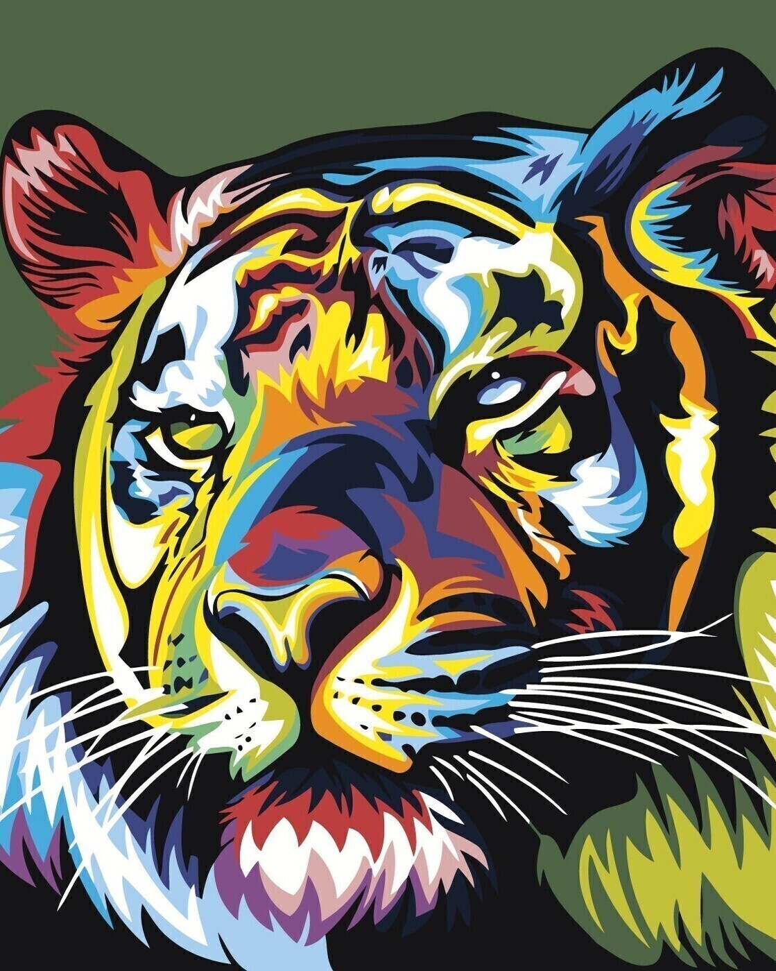 Картина по номерам Радужный тигр 40х50