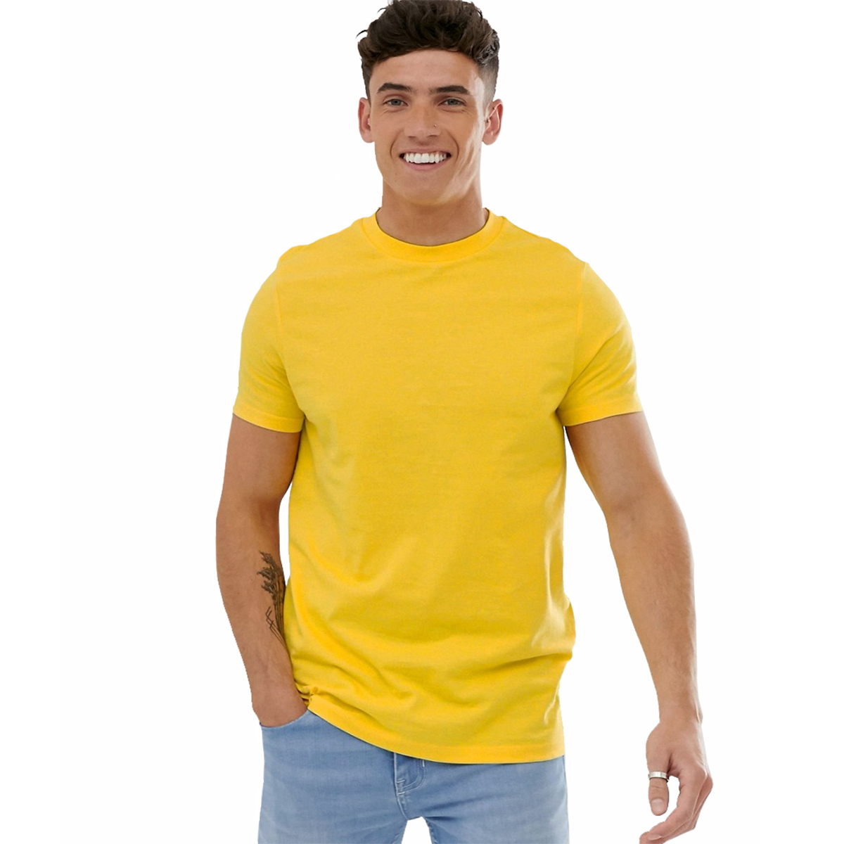 Желтая футболка мужская