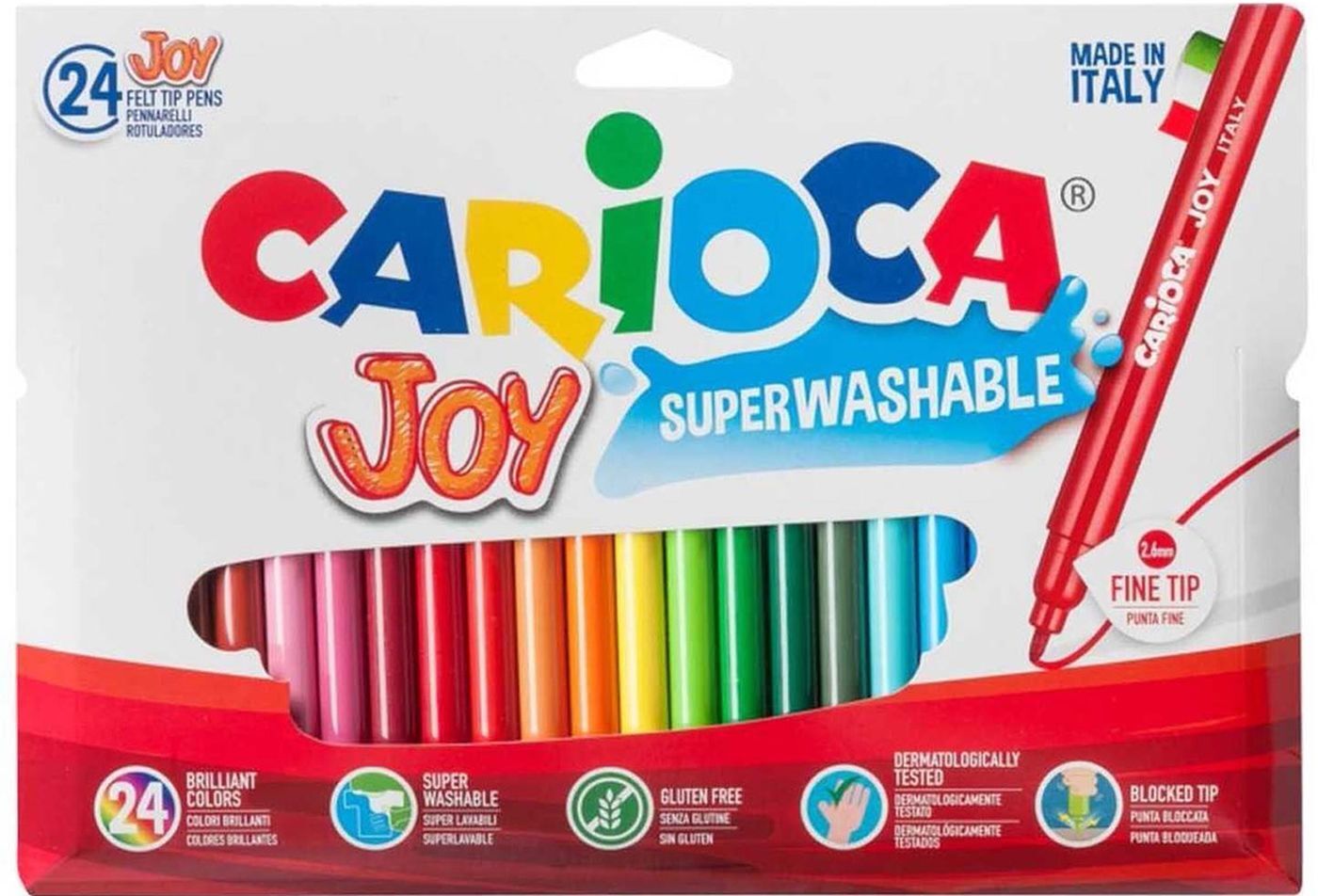 Набор фломастеров смываемых Carioca Joy, на водной основе, 24 шт