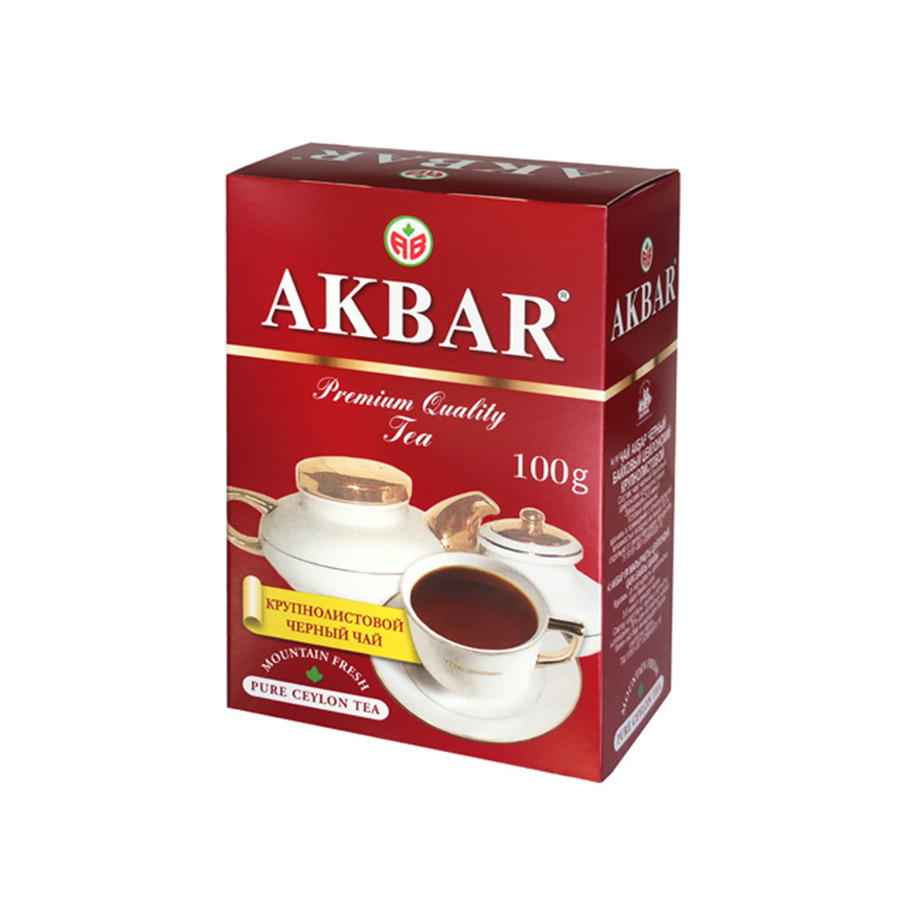 Чай листовой AKBAR Акбар Крупный лист, 24 упаковки по 100г — купить в ...