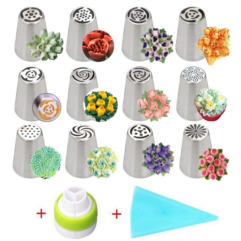 Household 32pc Cake Decorating Tools Kits Supplies Icing Tips Set Stainless Stee
