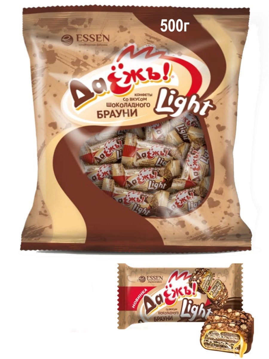 Конфеты «даёжъ! Light» со вкусом шоколадного Брауни 500г 1*6