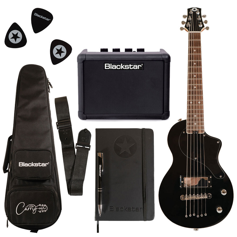 Blackstar Carry On Deluxe Black Тревел-гитара в комплекте с комбо FLY 3 ...