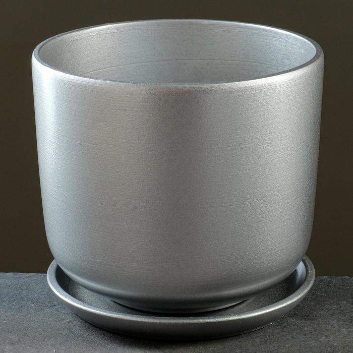 Горшок для цветов "Металлик" № 4 (D18) Цилиндр, 3,1 л