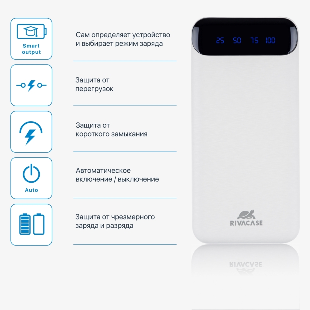 Внешний аккумулятор (Power Bank) RIVACASE VA2280 - купить по выгодным ценам  в интернет-магазине OZON (256750133)