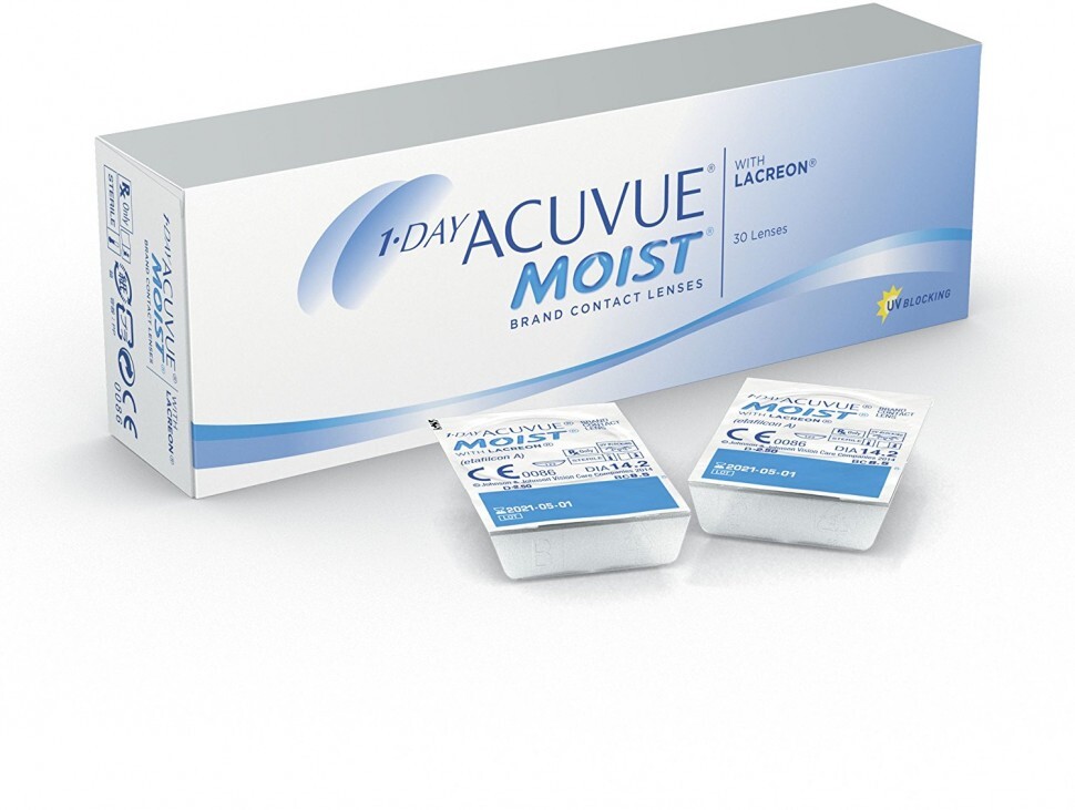 ACUVUE Контактные линзы 1-Day Moist, 30 шт., -10.50 / 8.5/ Однодневные ...