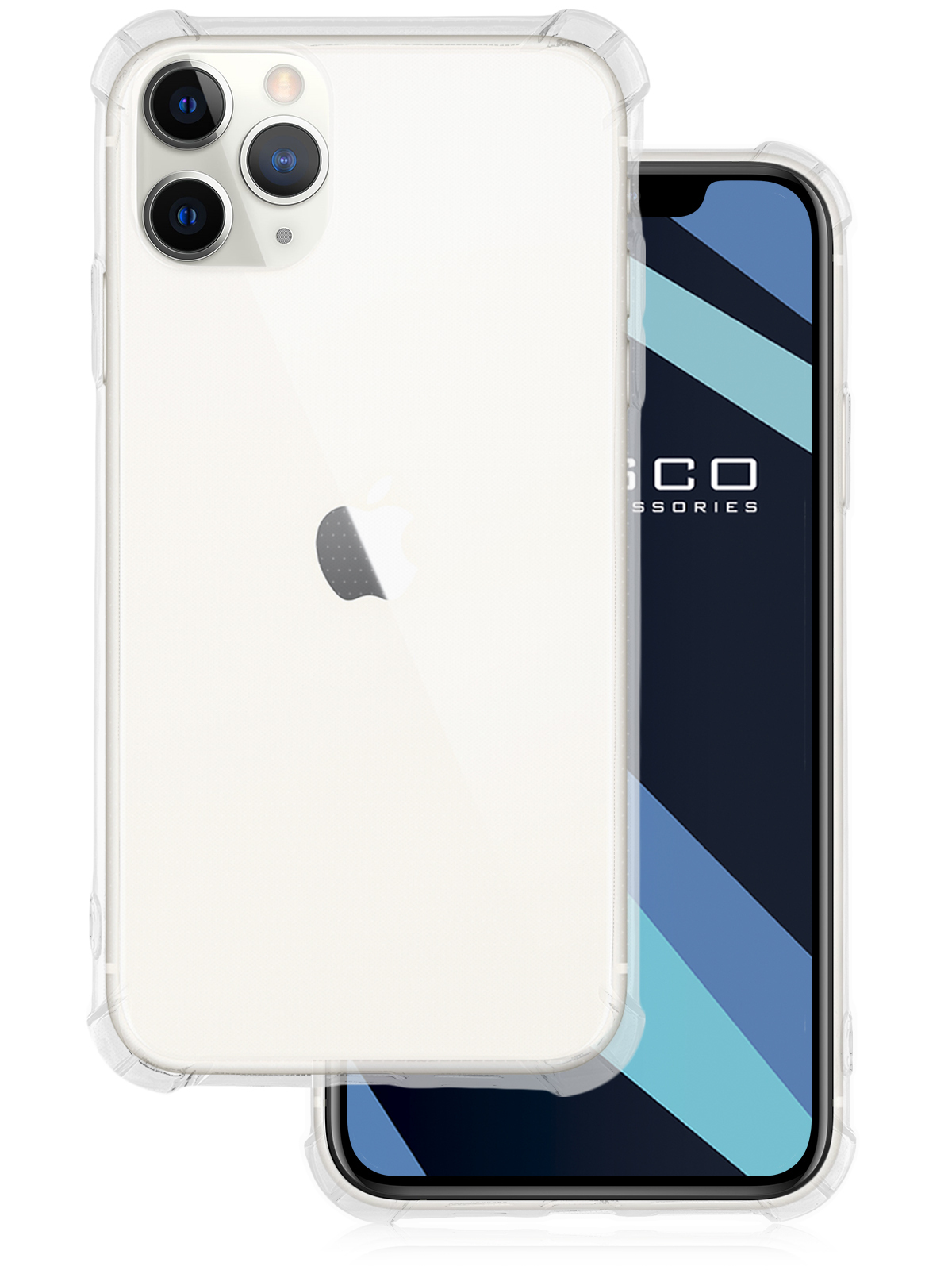 Противоударный силиконовый чехол ROSCO для Apple iPhone 11 Pro (Эпл Айфон  11 Про) с усиленными углами и бортиком (защитой) вокруг модуля камер,  прозрачный - купить с доставкой по выгодным ценам в интернет-магазине OZON  ...