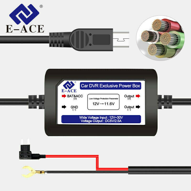 Комплект проводов для видеорегистратора mini USB plug 5V / 2.5A 12 ...