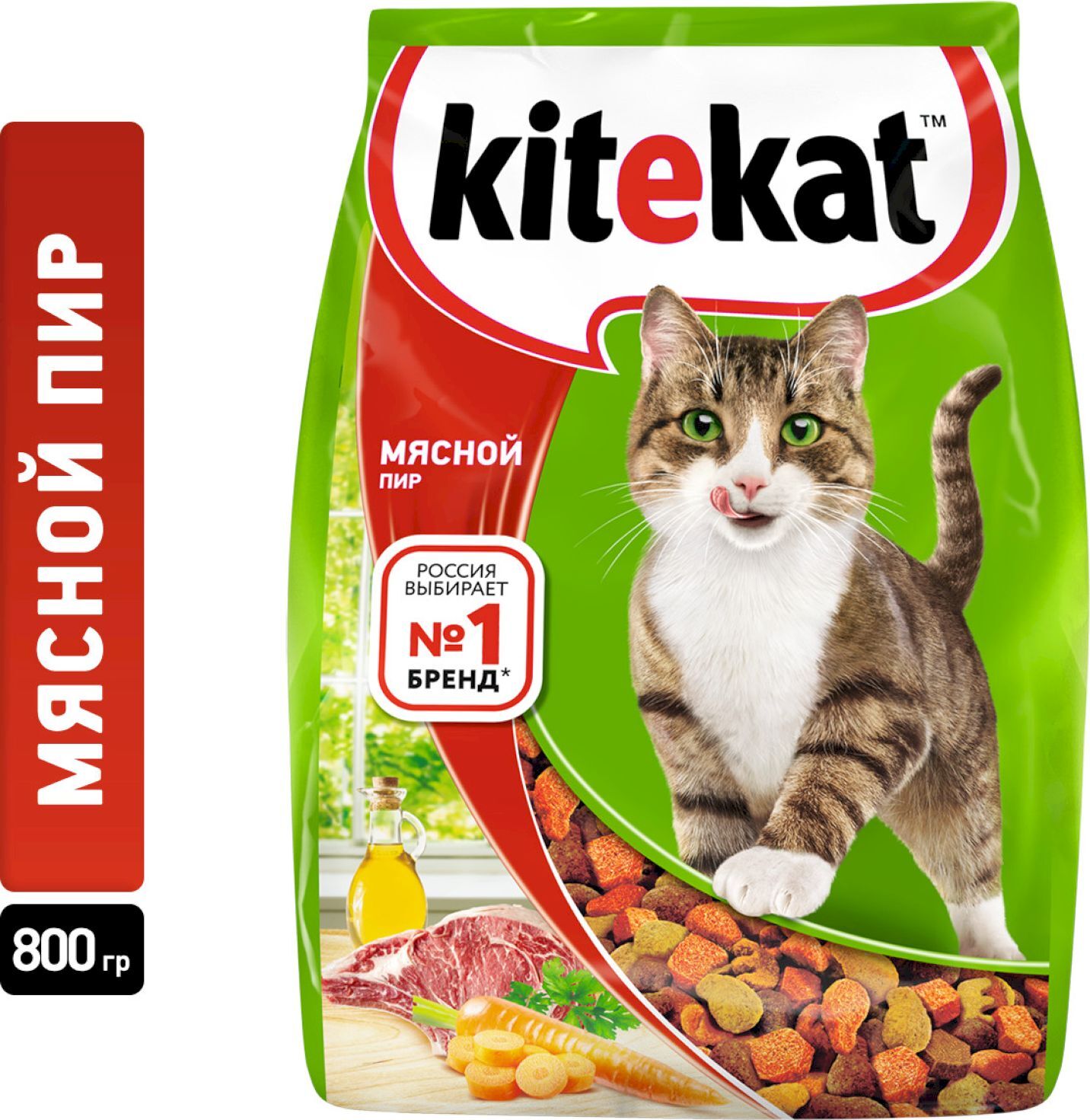 СухойкормдлякошекKitekatМяснойпир,800г