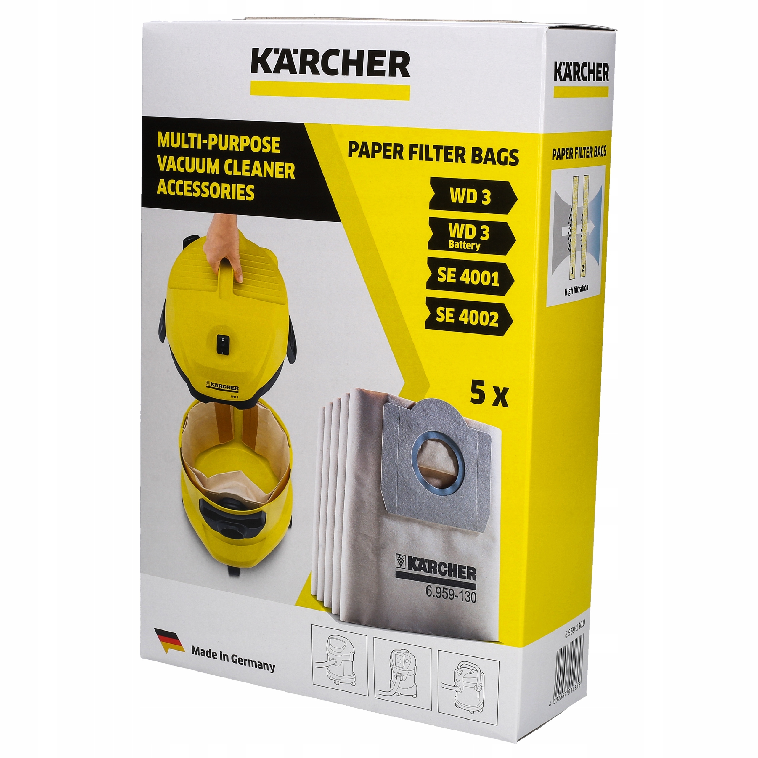 Мешки керхер wd. Karcher мешки бумажные 6.959-130. Мешки Керхер WD 3. Karcher 6.959-130.0. Фильтр-мешок бумажный 5 шт. Для пылесосов Karcher 6.959-130.0.