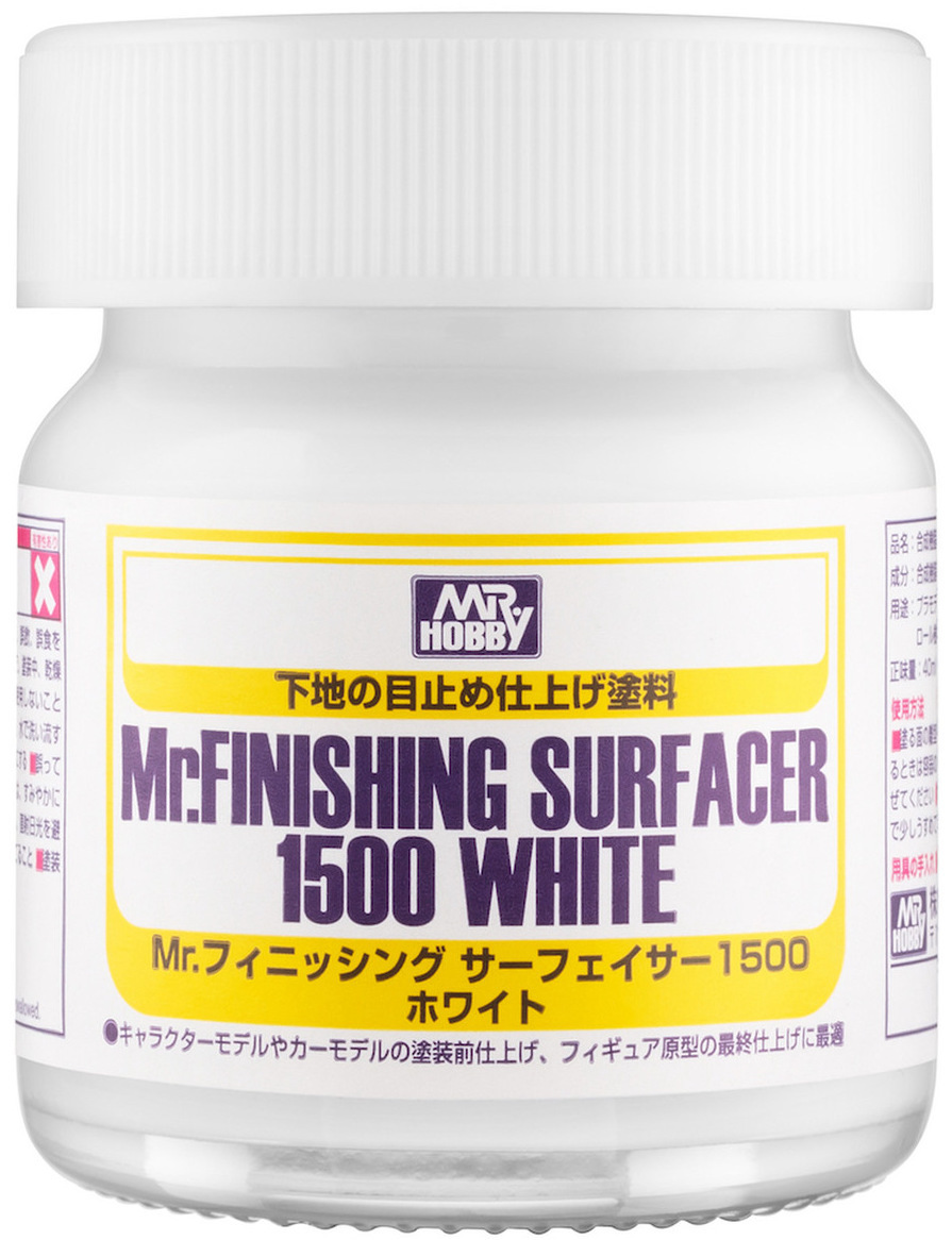 MR.HOBBY Mr. Finishing Surfacer 1500 White, Финишный Выравниватель/Грунтовка, Белый, 40 мл