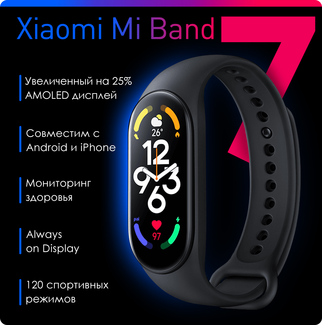 Band 7 фитнес браслет