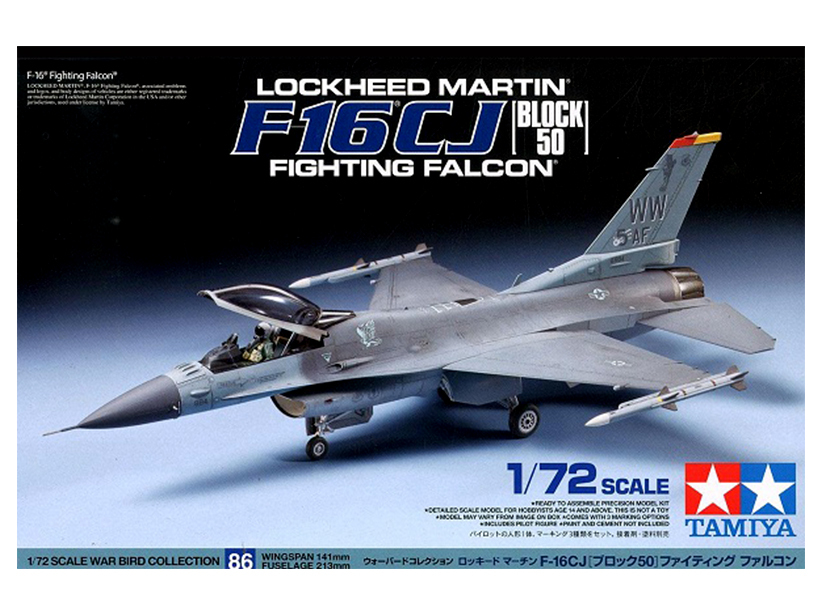 60786 Tamiya Американский лёгкий истребитель F-16 CJ Fighting Falcon - Block 50 (1:72)