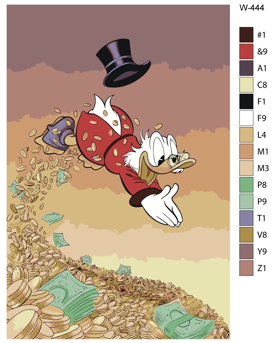 Скрудж макдак и деньги картина по номерам