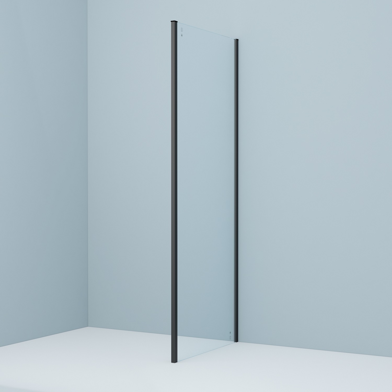 Фото товара на маркетплейсе ozon Боковая панель (перегородка) для душевого ограждения, 80х195, IDDIS, закаленное стекло 6 мм., черный алюминиевый профиль, Slide, SLI6BS8i23