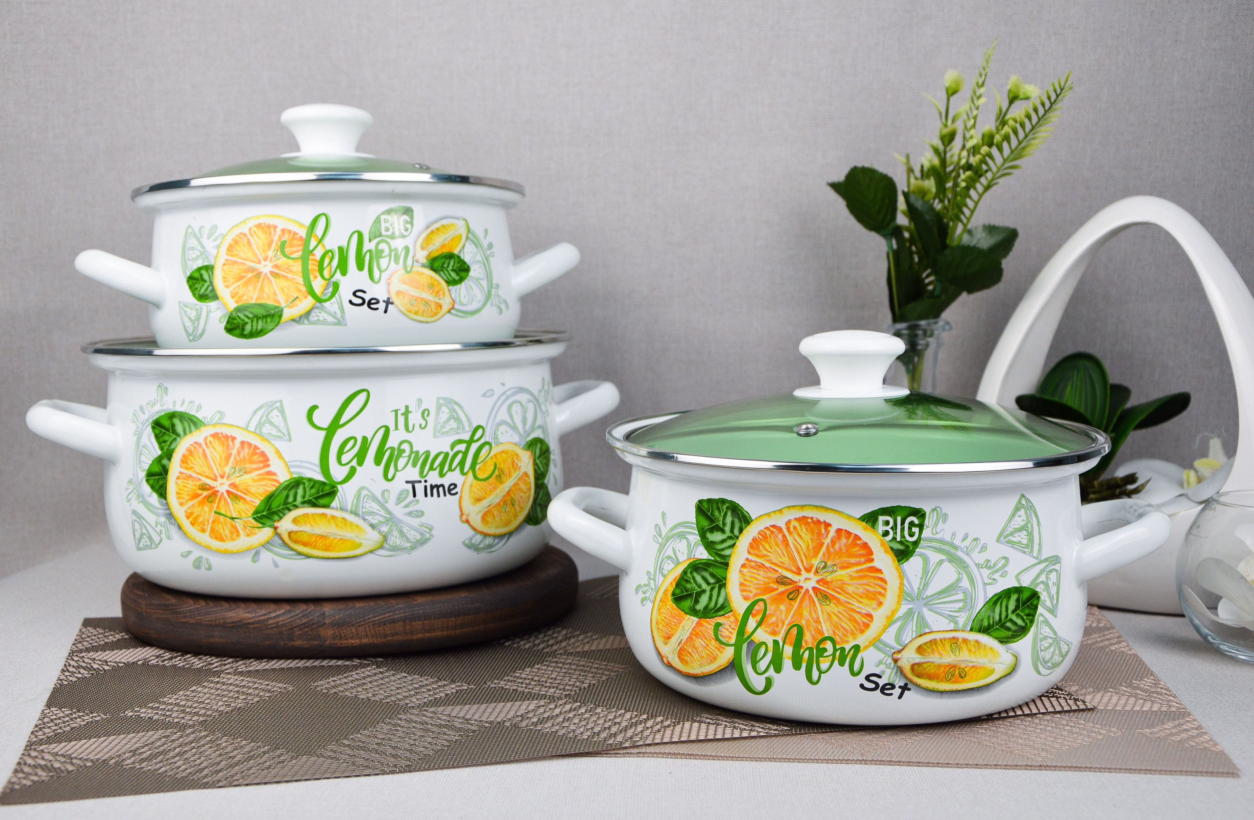 кастрюли лимоны. эмалированная кастрюля с лимонами. набор лимонный сет-1-экстра (белая), арт. Kelli посуда эмаль 4498 лимон. набор кастрюль цил № 35 белый с рис [лимоны] ст.