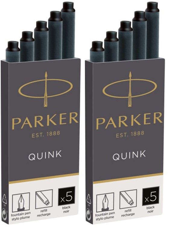 Картриджи Parker Quink Standard черные чернила, 2 упаковки