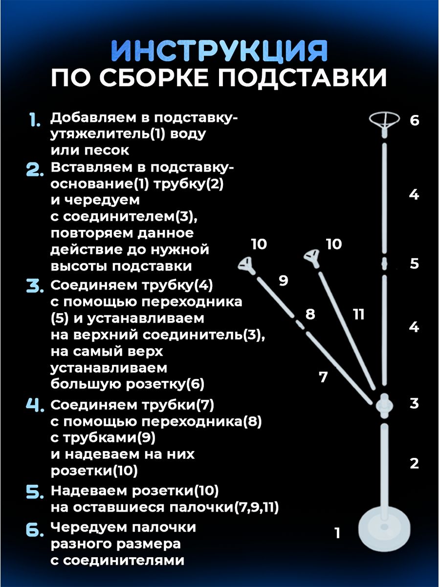 Как Собрать Стойку Для Шаров 160 См