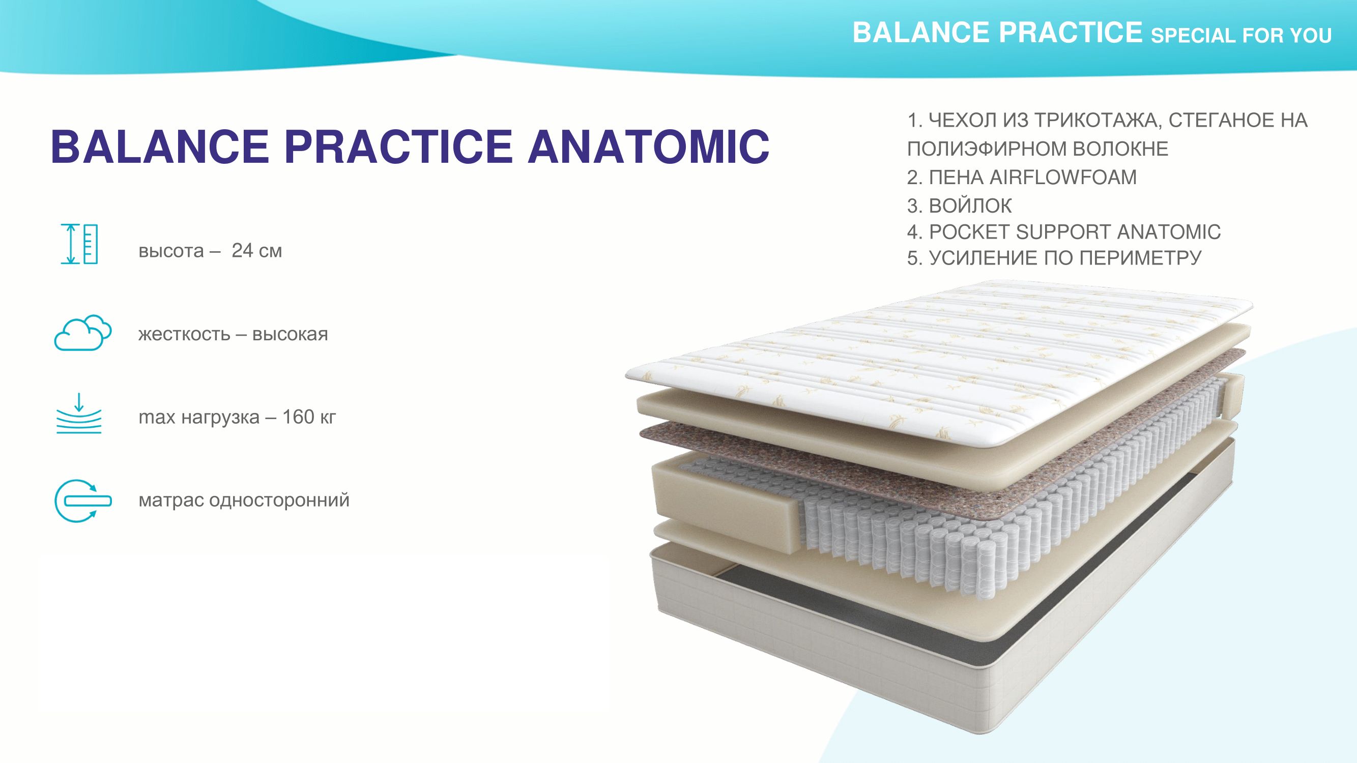 Матрас 200*160 Askona Balance Practice Anatomic