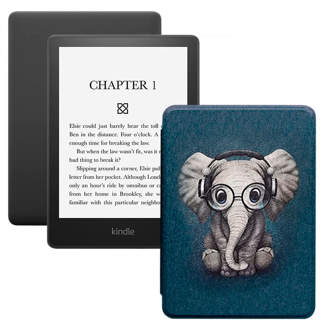 Amazon Kindle 6.8" Электронная книга PaperWhite 5 11-th gen 16Gb SO + обложка, серый, темно-синий