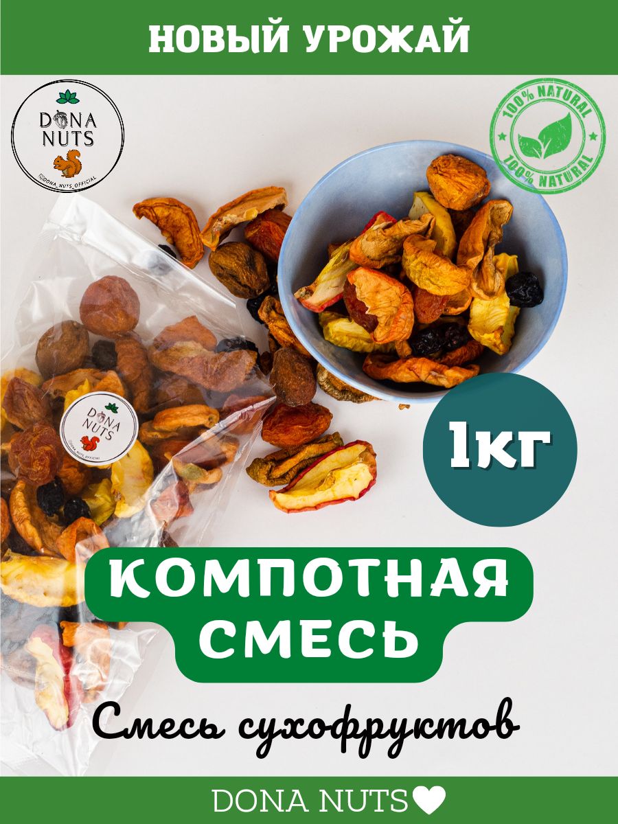 Компотная смесь из сухофруктов 1кг - купить с доставкой по выгодным ценам в  интернет-магазине OZON (310350537)