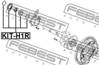 Febest Подшипник полуоси, арт. KIT-H1R, 1 шт.