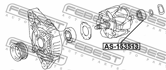 Febest Подшипник генератора, арт. AS-153513, 1 шт.