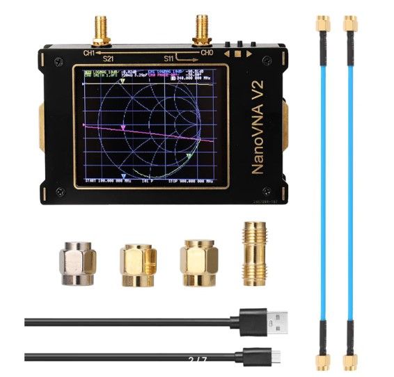 Портативный Сетевой Векторный Анализатор цепей и антенн W&S VNA V2 50кГц - 3ГГц Vector Network Analyzer S11 S21 с сенсорным экраном 3.2 дюйма и акб