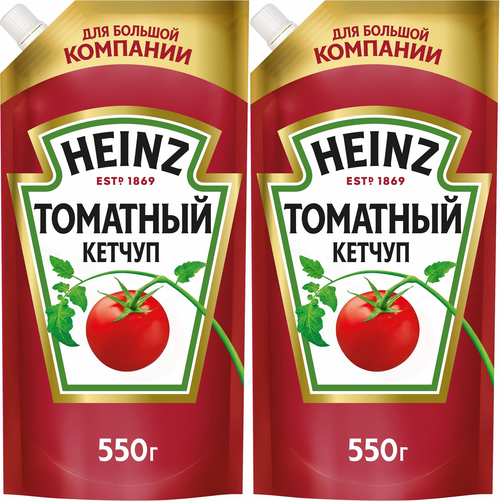 Кетчуп Heinz Томатный, комплект: 2 упаковки по 550 г