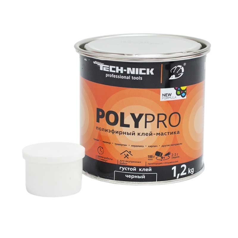 Клей полиэфирный PolyPro (черный/густой) 1,2кг TECH-NICK