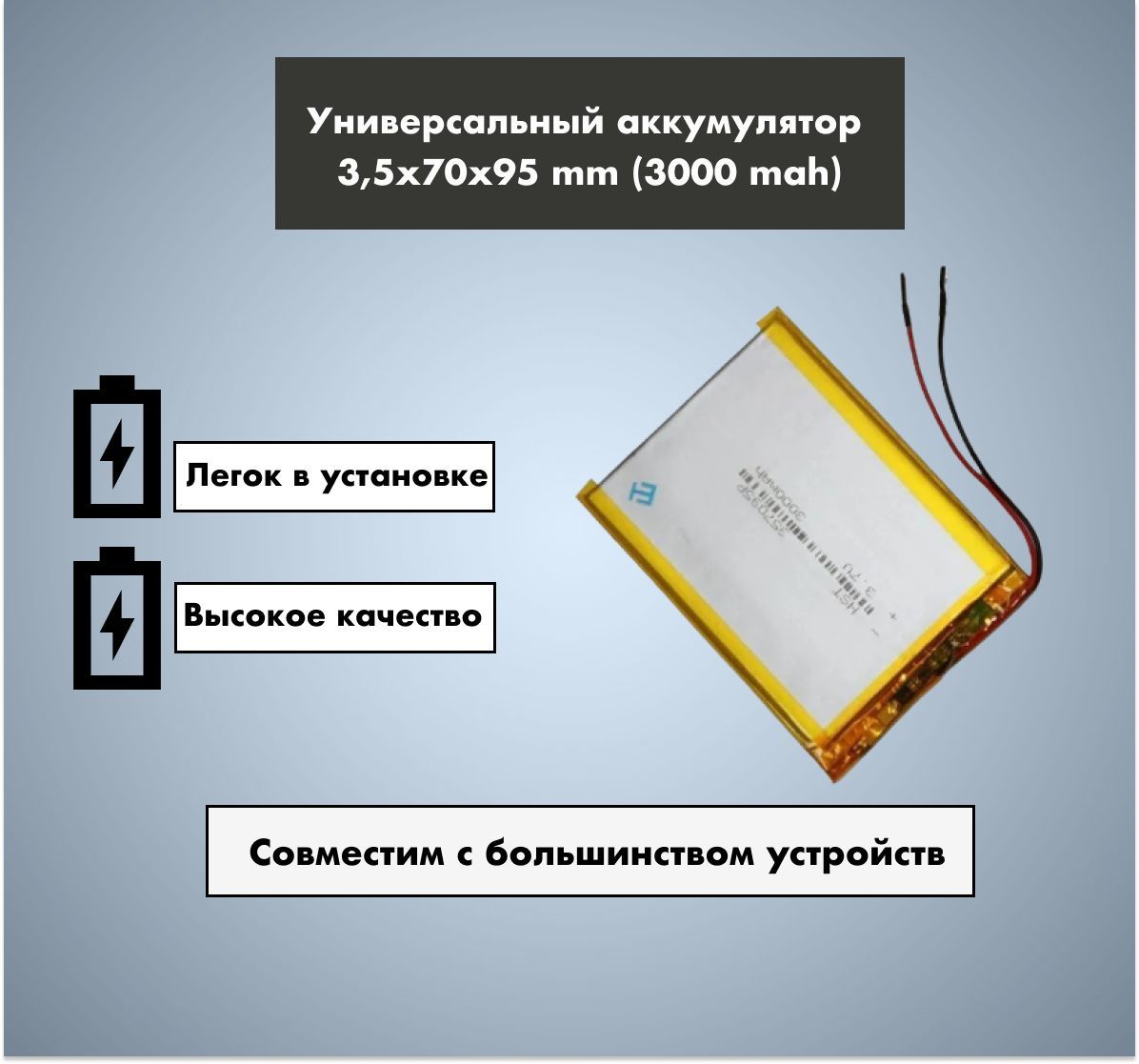 PlayServiceАккумуляторнаябатарея,3,7В,3000мАч,1шт