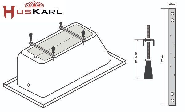 Крепление к стене для ванны huskarl комплект 4шт