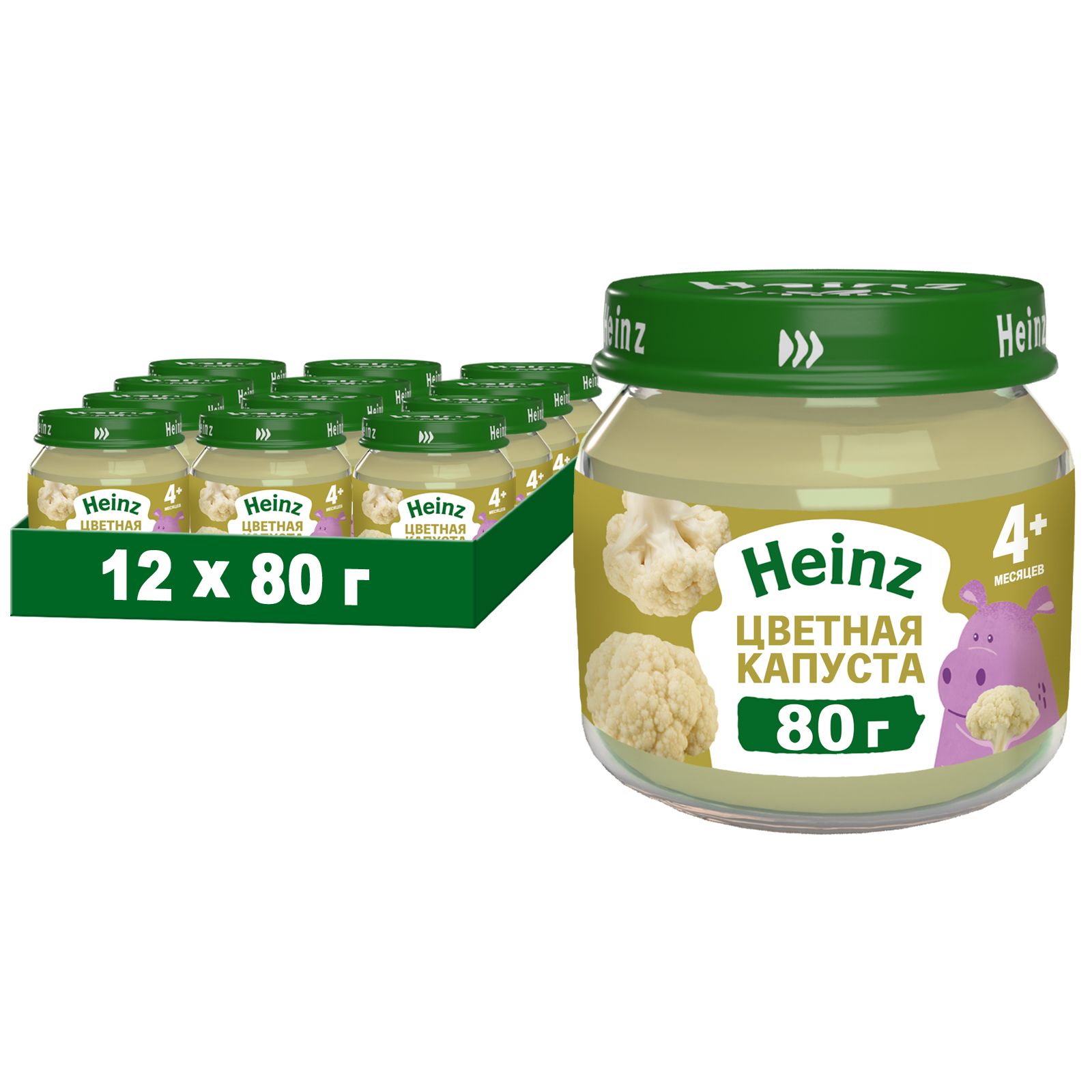 Пюре овощное Heinz с 4 месяцев, цветная капуста, 80 г x 12 - купить с  доставкой по выгодным ценам в интернет-магазине OZON (146474704)