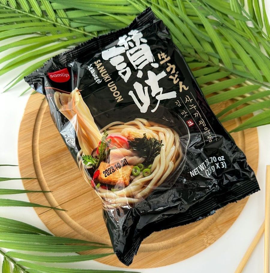 Корейская лапша удон Samlip Sanuki Udon Seaweed со вкусом морской капусты  684г (3 порции) - купить с доставкой по выгодным ценам в интернет-магазине  OZON (980518425)