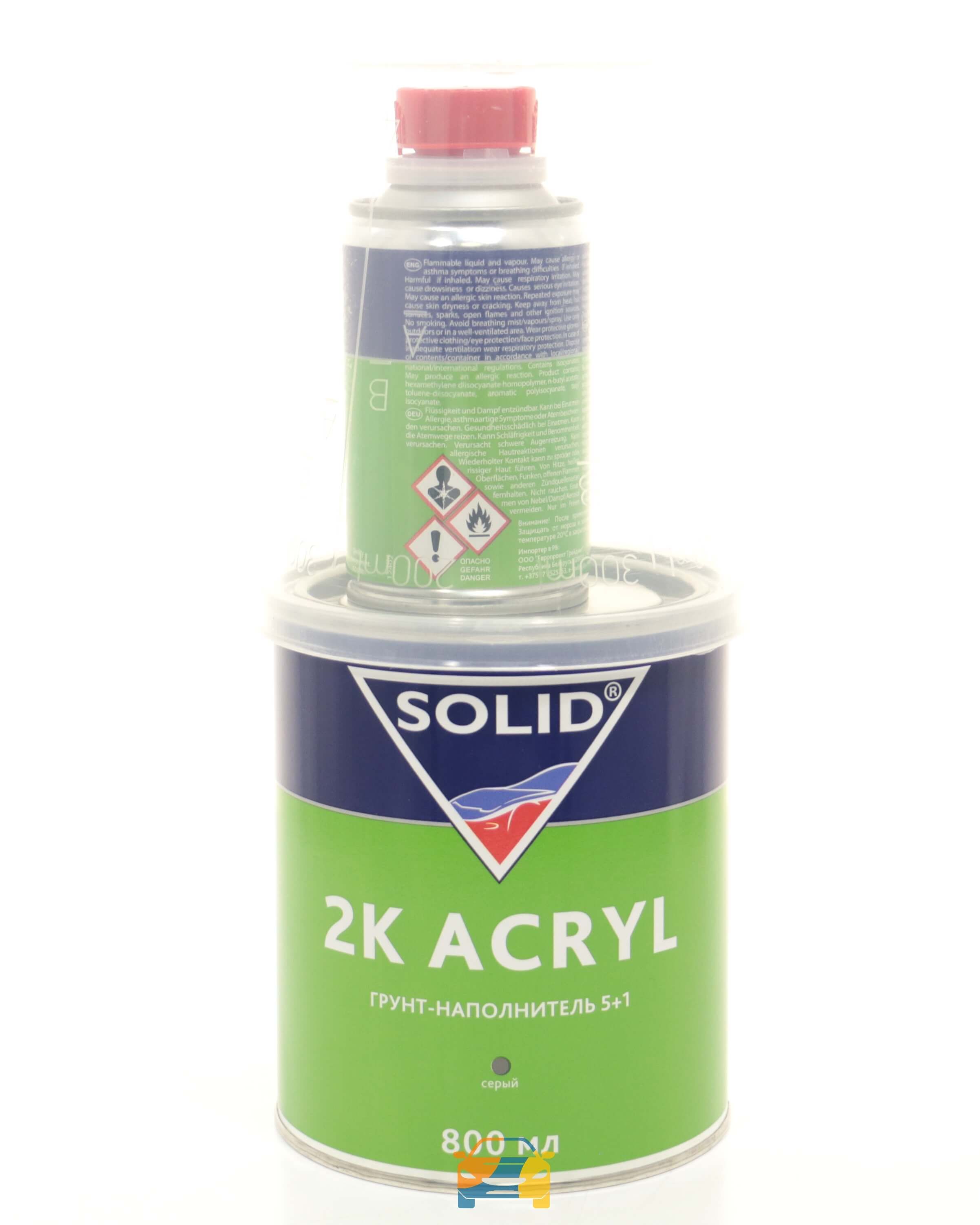 Solid 800. Грунт Солид 5+1. Грунт акриловый Solid 2k Acryl, 5+1, серый, 2500 + 500 мл (комп. С отв.). 2k Acryl Filler HS 540 voc 4 e. Solid грунт производство.