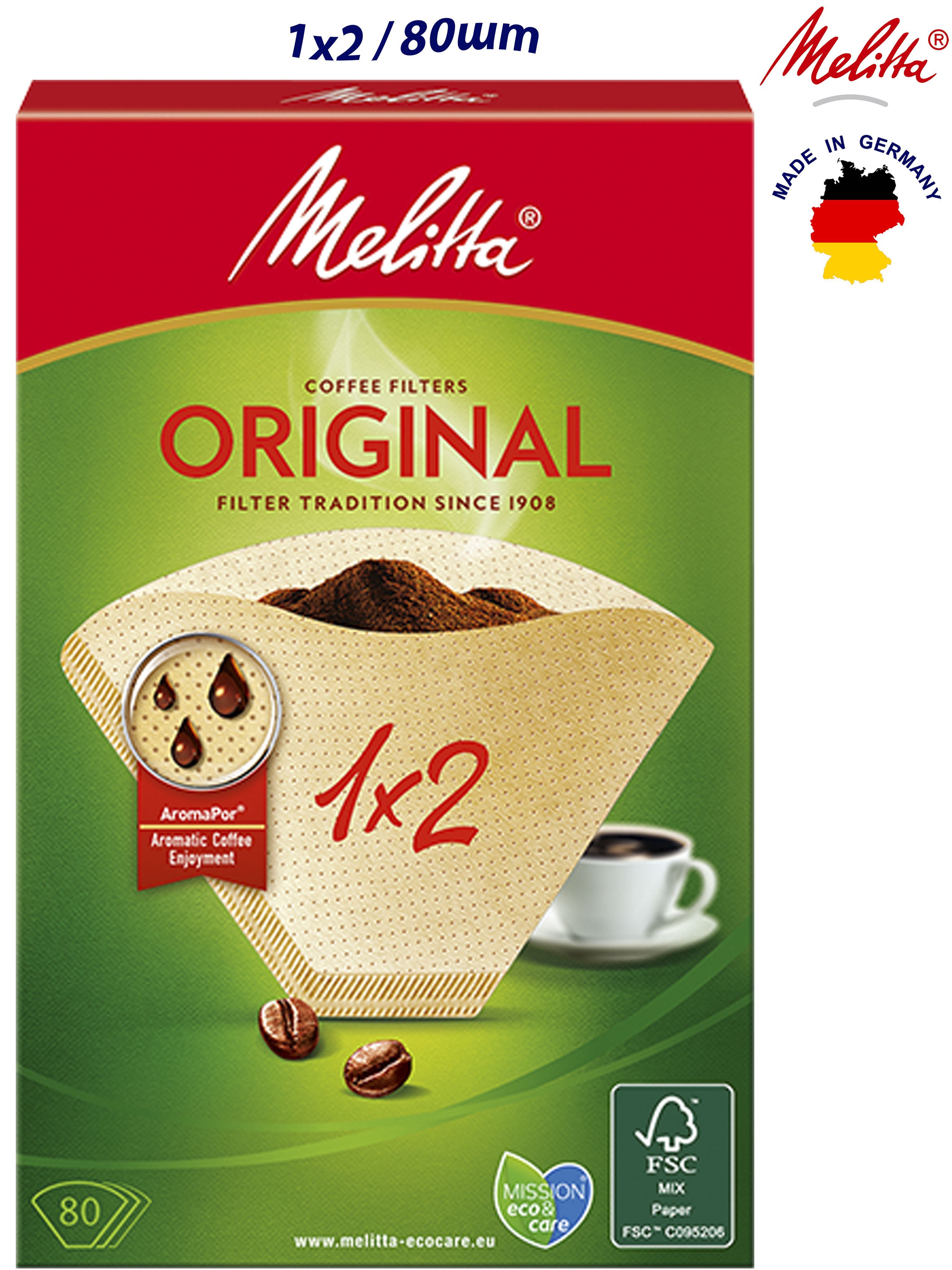 Melitta Фильтр для кофе неотбеленные, 80 шт