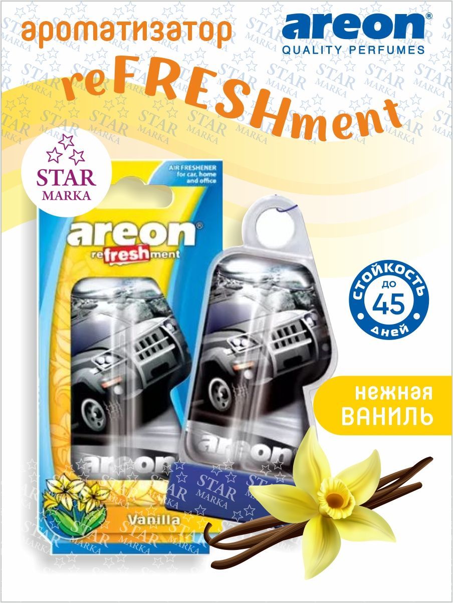 Areon REFRESHMENT LIQUIDАроматизатор автомобильный подвесной - купить с  доставкой по выгодным ценам в интернет-магазине OZON (526829355)