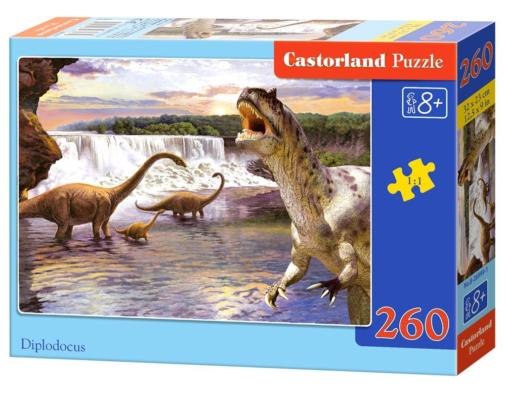 Пазл 260 динозавры-2 в2-26616 Castor Land. Castorland Puzzle динозавр. Динозавры пазл 260. Пазлы динозавры 260 деталей. Пазл б