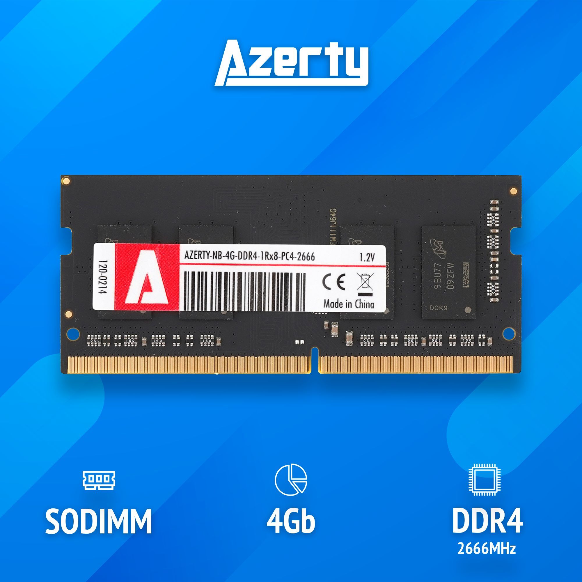 Модуль оперативной памяти Azerty SODIMM 4Gb NB-4G-2666 1x4 ГБ (120-0214) -  купить по выгодной цене в интернет-магазине OZON (344302923)