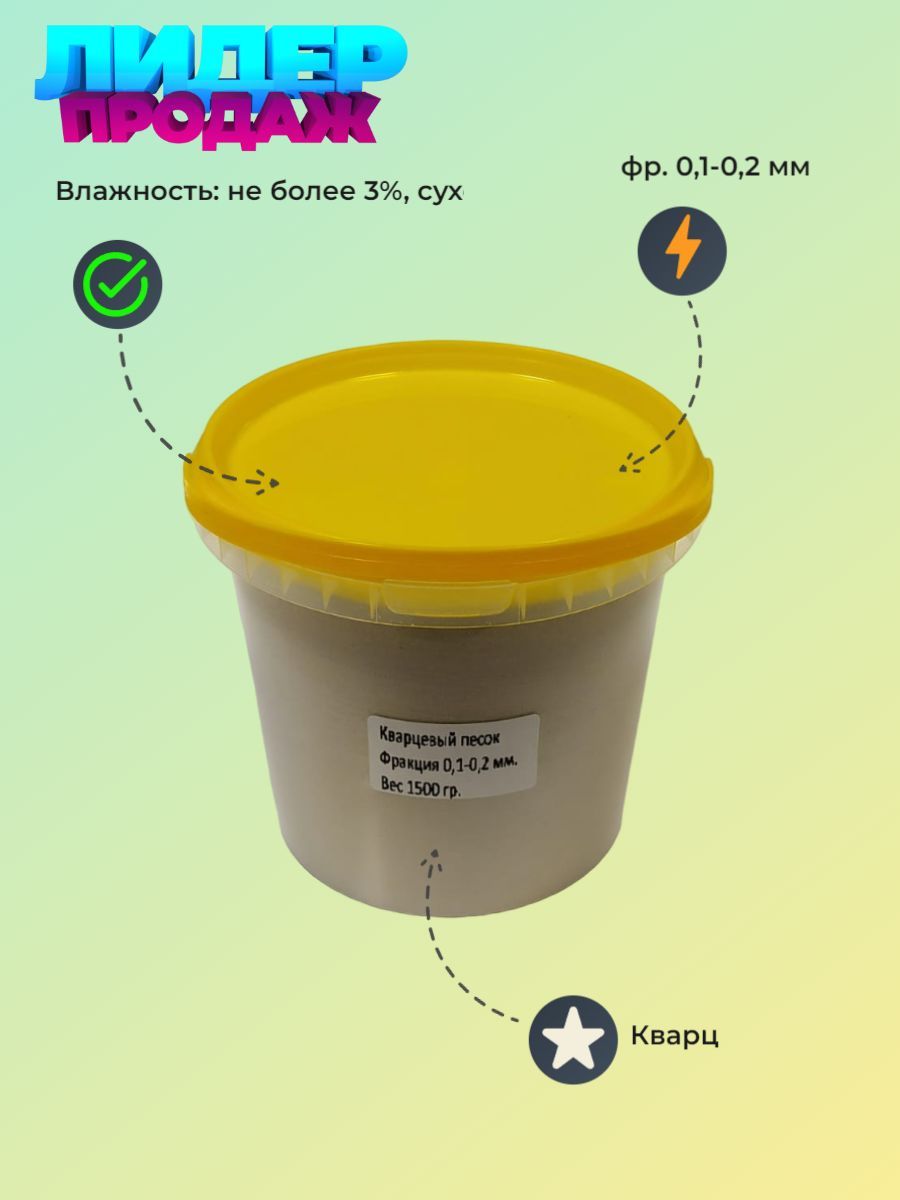 Кварцевый песок, фр. 0,1-0,2 мм, окатанный 1500 гр. - купить с доставкой по  выгодным ценам в интернет-магазине OZON (1022280375)