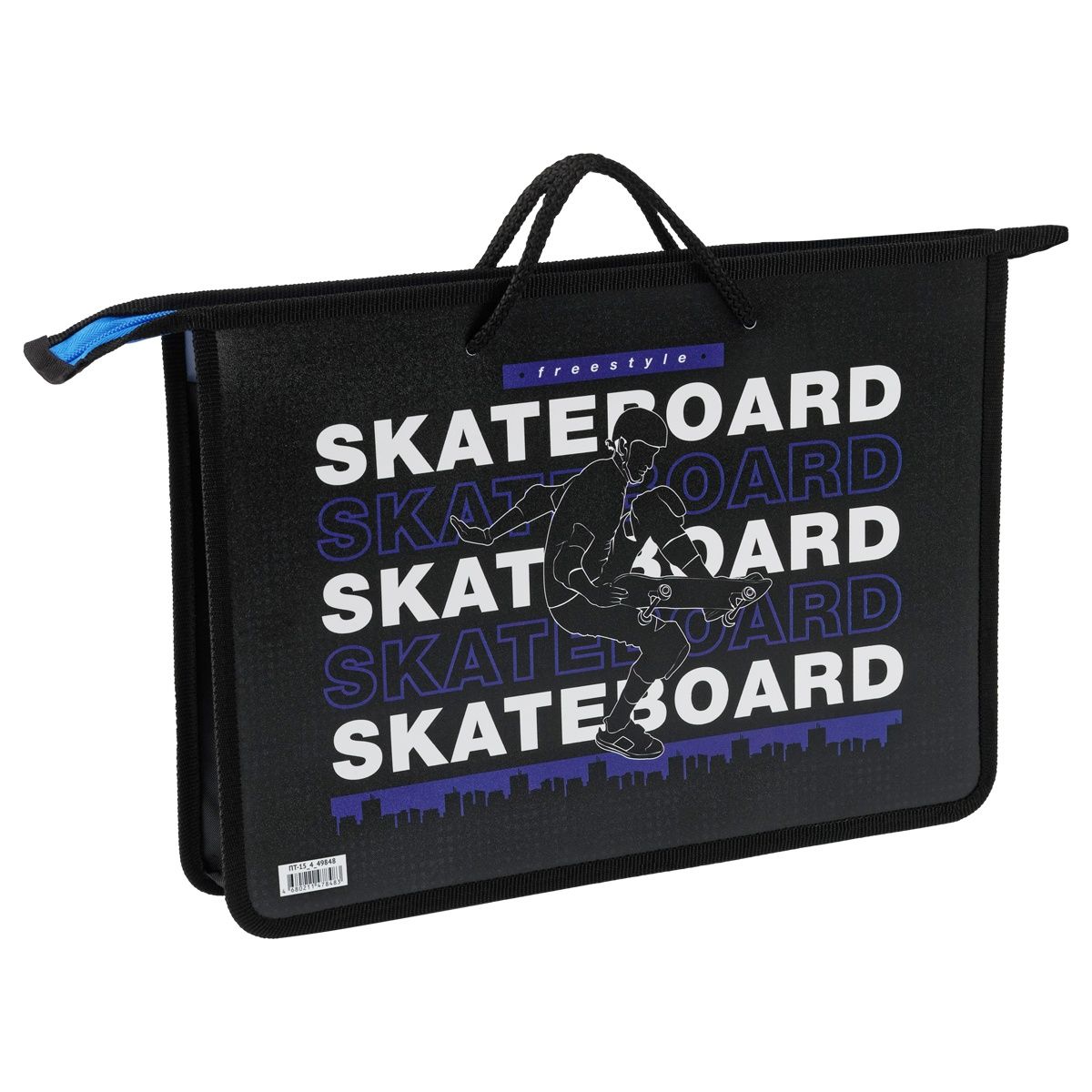 ПапкасручкамиOfficeSpace"ArtSpace",Skateboard,А4,пластик,намолнии,75мм(ПТ-15_4_49848)