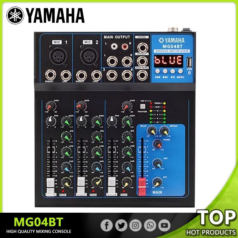 YAMAHAAUDIOMIXERMG04BT4-полосныймикшерUSB-усилителиKTVсценическийусилитель,предназначенныйдляпениявживую