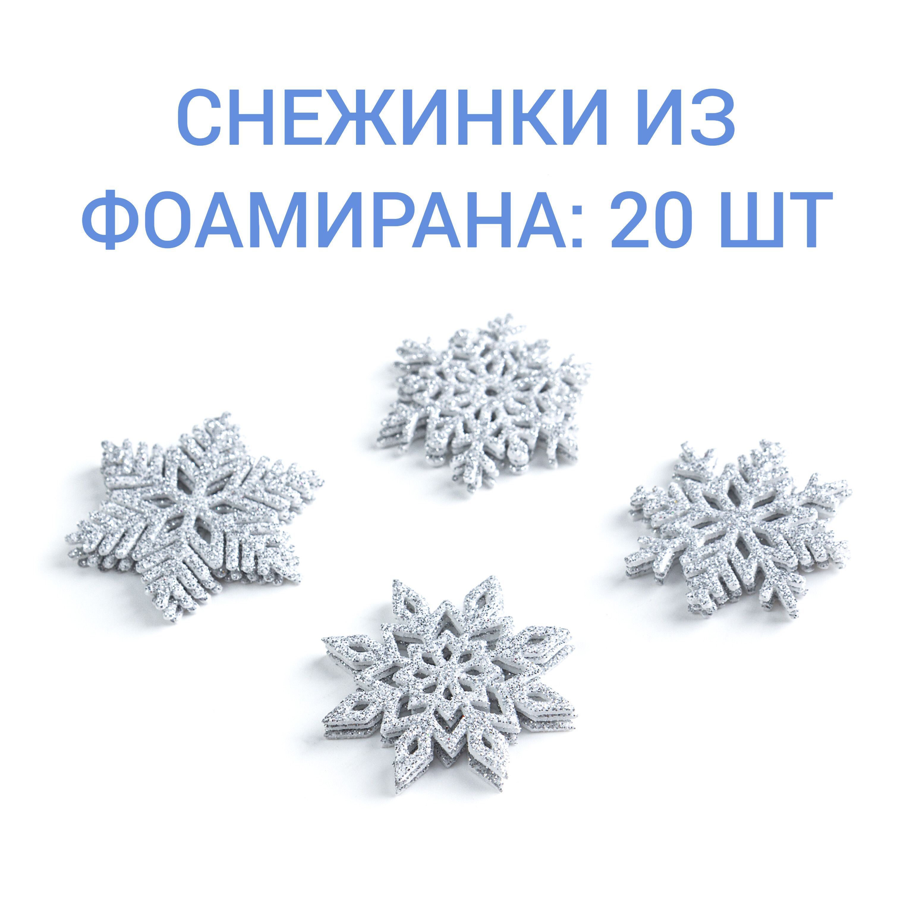 Украшение на праздник новогоднее Серебро 4.5-5.3 см, 20 шт.