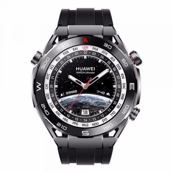 Смарт-часыHUAWEIWATCHUltimateBlackHNBRStrap(Colombo-B19)*умныечасы*smartwatch*легкие*прочные*водонепронецаемость10АТМ*погружениедо100метров*100спортивныхрежимов