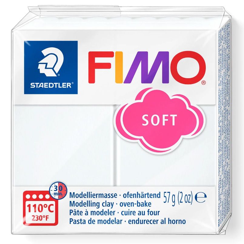 Глина полимерная для лепки Fimo Soft, запекаемая, 57 гр Белый