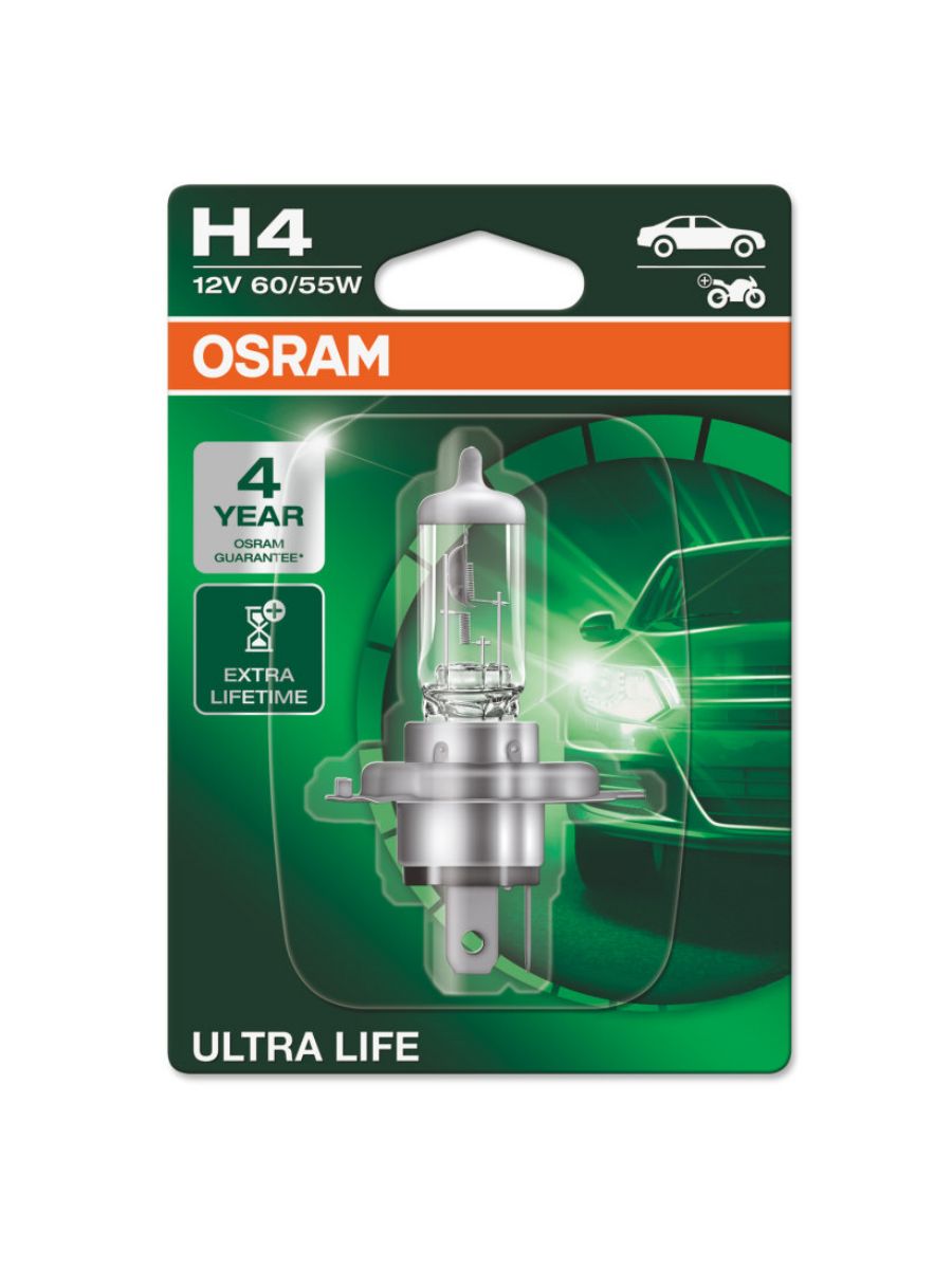 OsramАвтолампаH4(60/55W12V)UltraLife(Blister)1шт