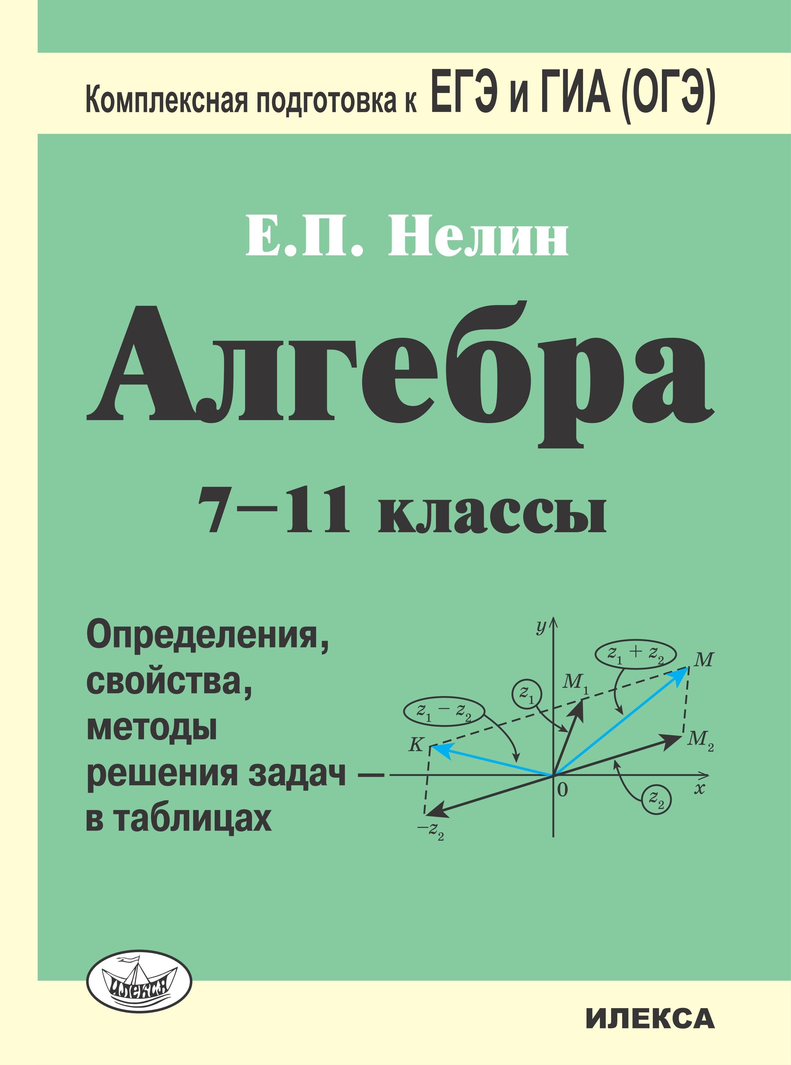 Алгебра 7-11 классы. Определения, свойства, методы решения задач - в таблицах. Подготовка к ЕГЭ и ГИА (ОГЭ). 4-е издание | Нелин Евгений Петрович