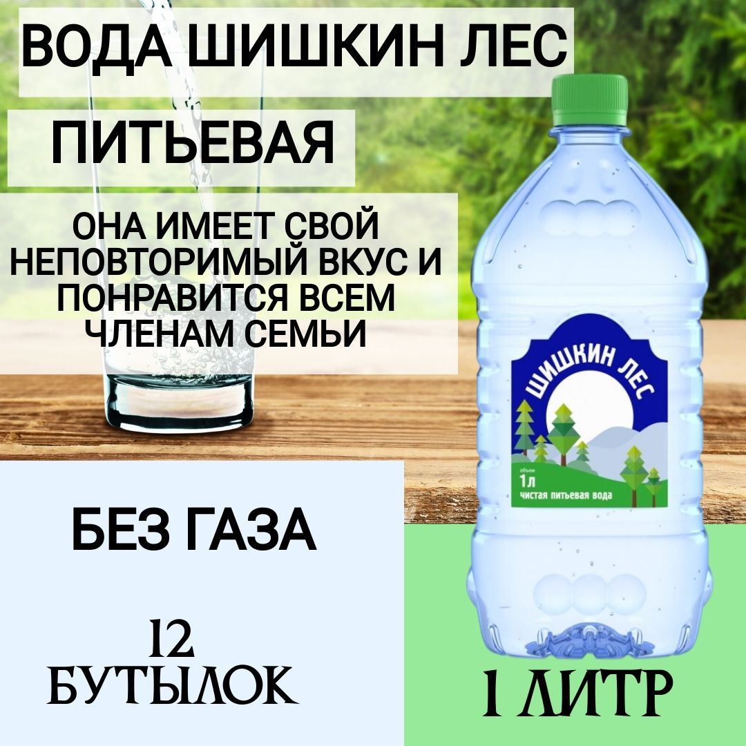 Вода Шишкин лес питьевая негазированная, 1л, 12 бутылок - купить с доставкой  по выгодным ценам в интернет-магазине OZON (1461708947)