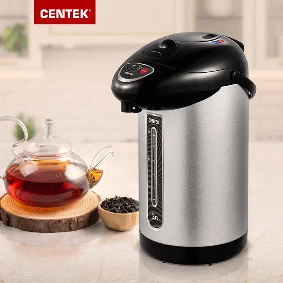 Термопот электрический Centek CT-0089 Black с поддержанием температуры, 3 л., чёрный