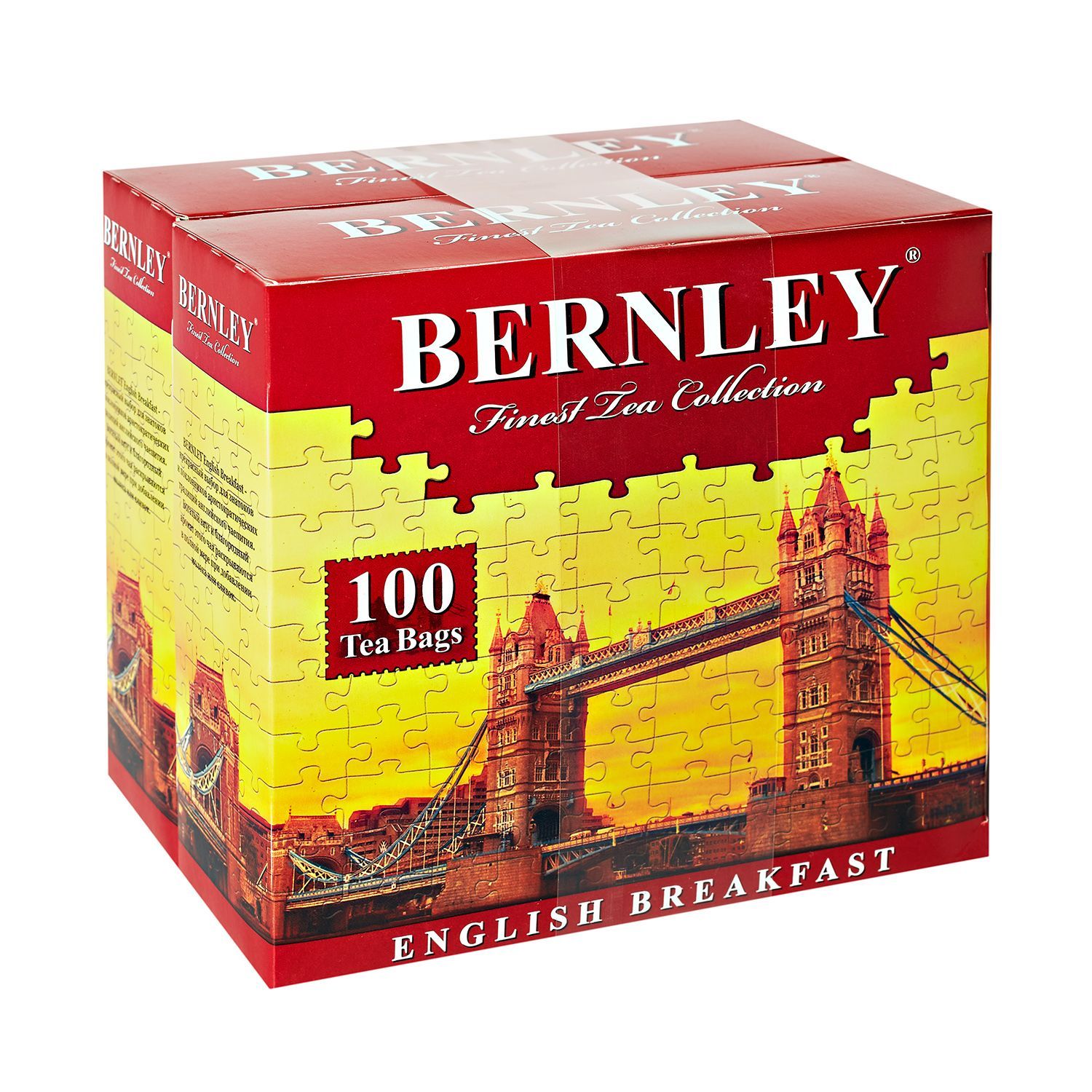 Bernley English Breakfast черный чай в пакетиках, 2 пачки по 100 пакетов  Блок